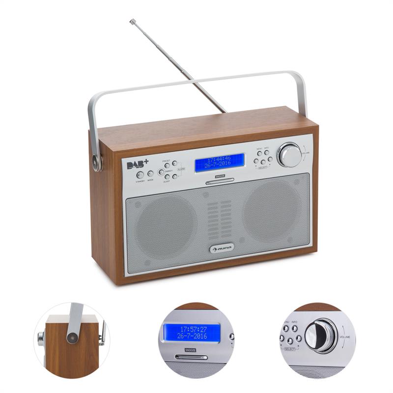 Auna Akkord, orech, digitálne rádio, prenosné, DAB+/PPL-FM, rádio, budík, LED – Obrázok 3