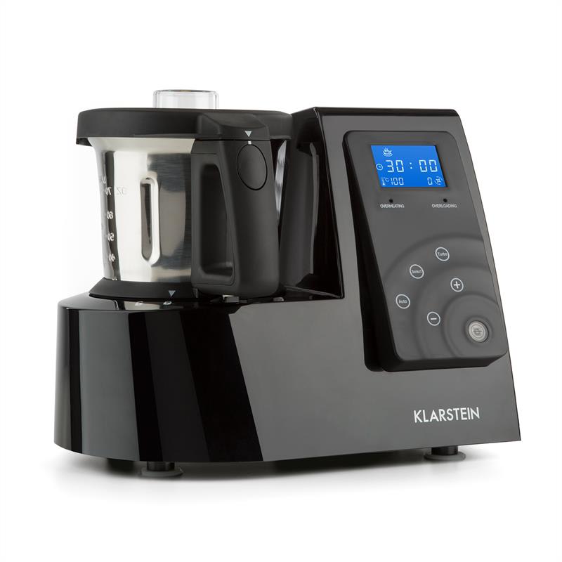 Klarstein Kitchen Hero 9-in-1, čierny, 2 l, 600/1300 W, tepelný kuchynský robot