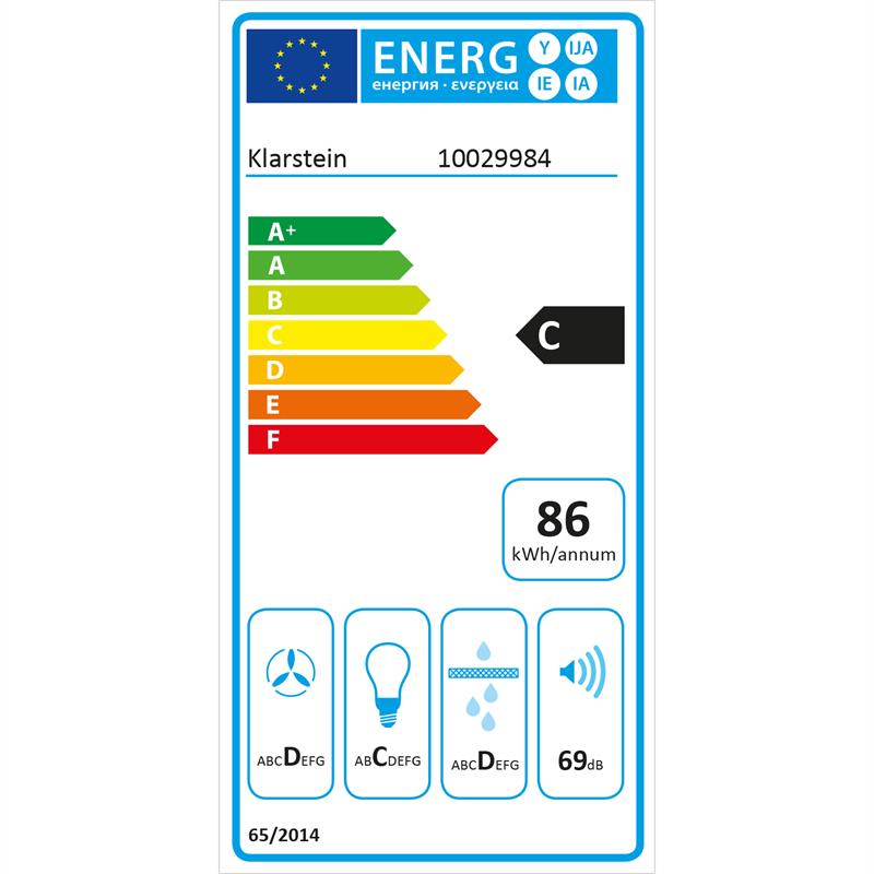 Klarstein Matthea, digestor, ušľachtilá oceľ, 90 cm, nástenná montáž, 541 m³/h, sklo, LED – Obrázok 2
