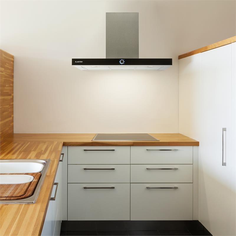 Klarstein Matthea, digestor, ušľachtilá oceľ, 90 cm, nástenná montáž, 541 m³/h, sklo, LED – Obrázok 4