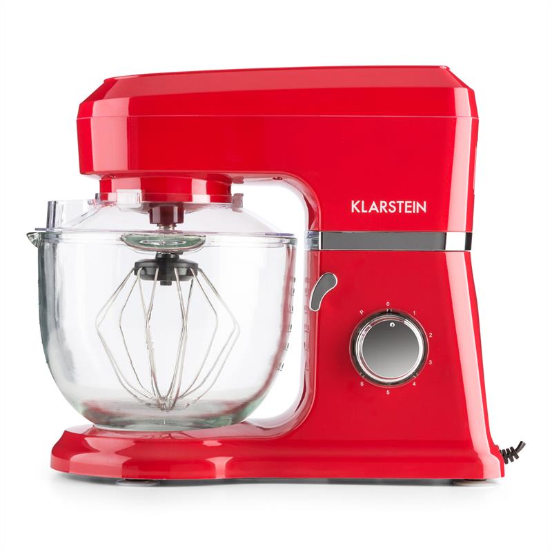 Klarstein Allegra Rossa, červený, kuchynský robot, 800 W, 3 l, sklenená misa – Obrázok 3