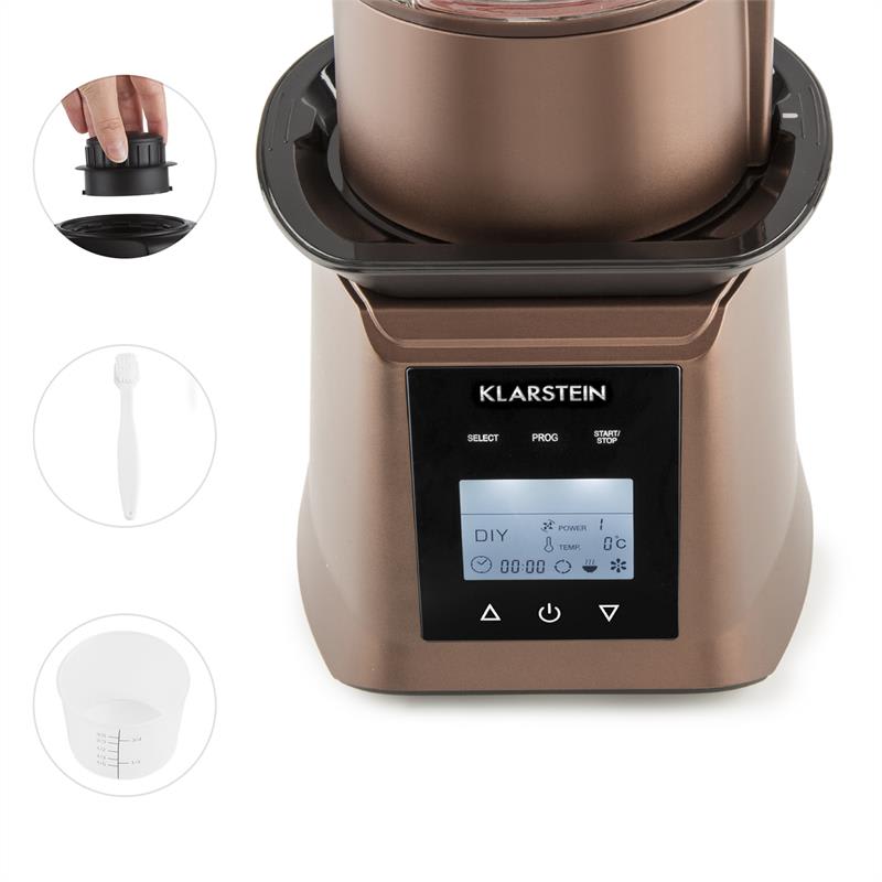Klarstein Herakles Heat polievkový mixér, 1300W/1,7k 900W 1,75l BPA-free, sklo, farba kávy – Obrázok 4