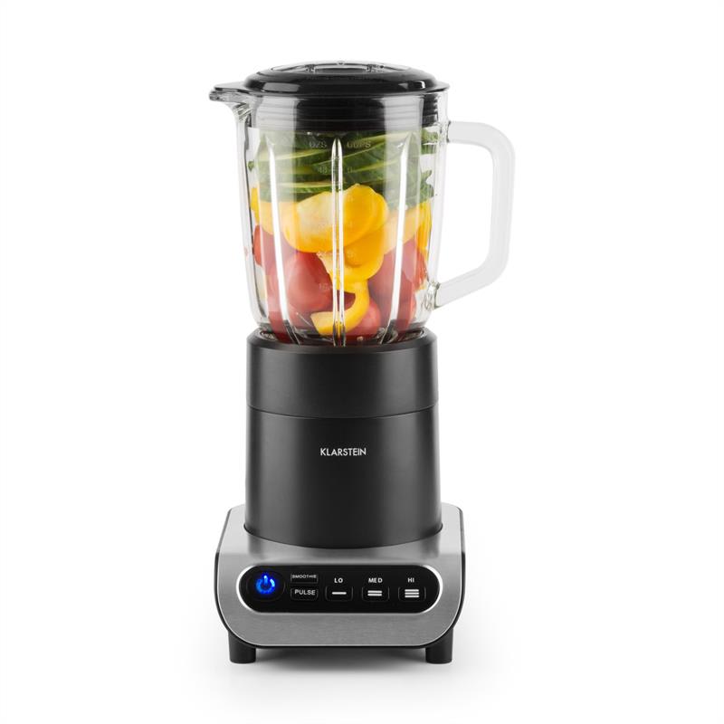 Klarstein Lambada, čierny/kovový, stolný mixér, 650 W, 1,5 l, sklenená nádoba – Obrázok 3