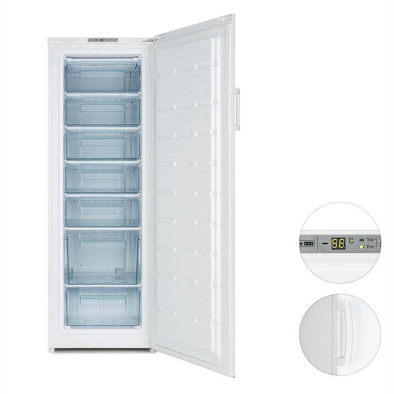 Klarstein Iceblokk 225, biela, mraznička, 212 l, 7 poschodí, 198 kWh/a, A++ – Obrázok 3