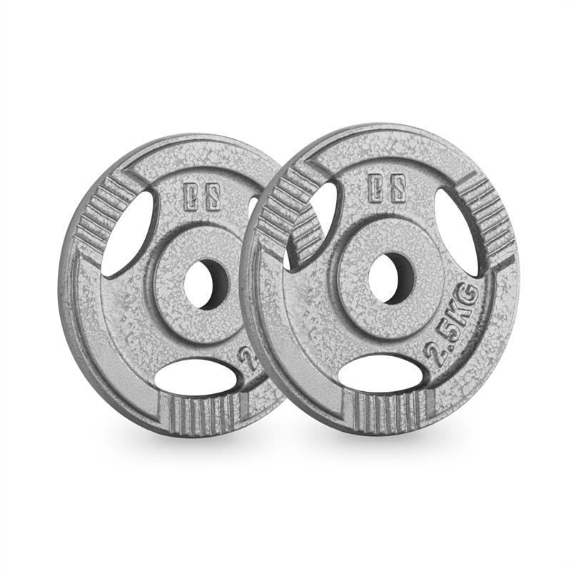 Capital Sports IP3H 2.5, šedé, závažie na činky, pár, 30 mm, 2,5 kg, otvory na uchopenie