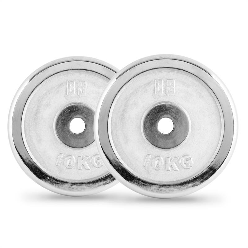 Capital Sports CP 10, závažie na činky, pár, 30 mm, 10 kg, pochrómované, leštené – Obrázok 2