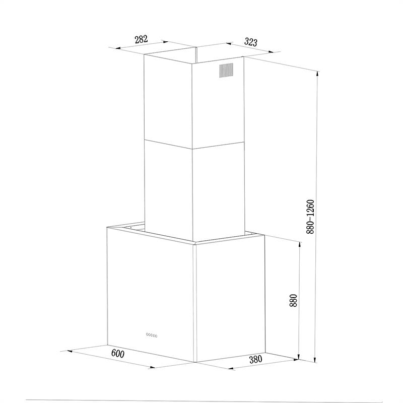 Klarstein Cuboo, čierny, digestor, 60 cm, 340 m³/h – Obrázok 4