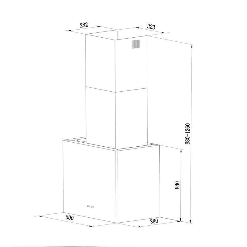 Klarstein Cuboo, biely, digestor, 60 cm, 340 m³/h – Obrázok 4