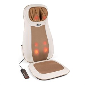 KLARFIT Nukuoro, béžová, masážna podložka na sedenie, shiatsu masáž, 3 masážne zóny