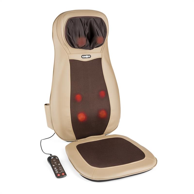 KLARFIT Nukuoro, hnedá, masážna podložka na sedenie, shiatsu masáž, 3 masážne zóny