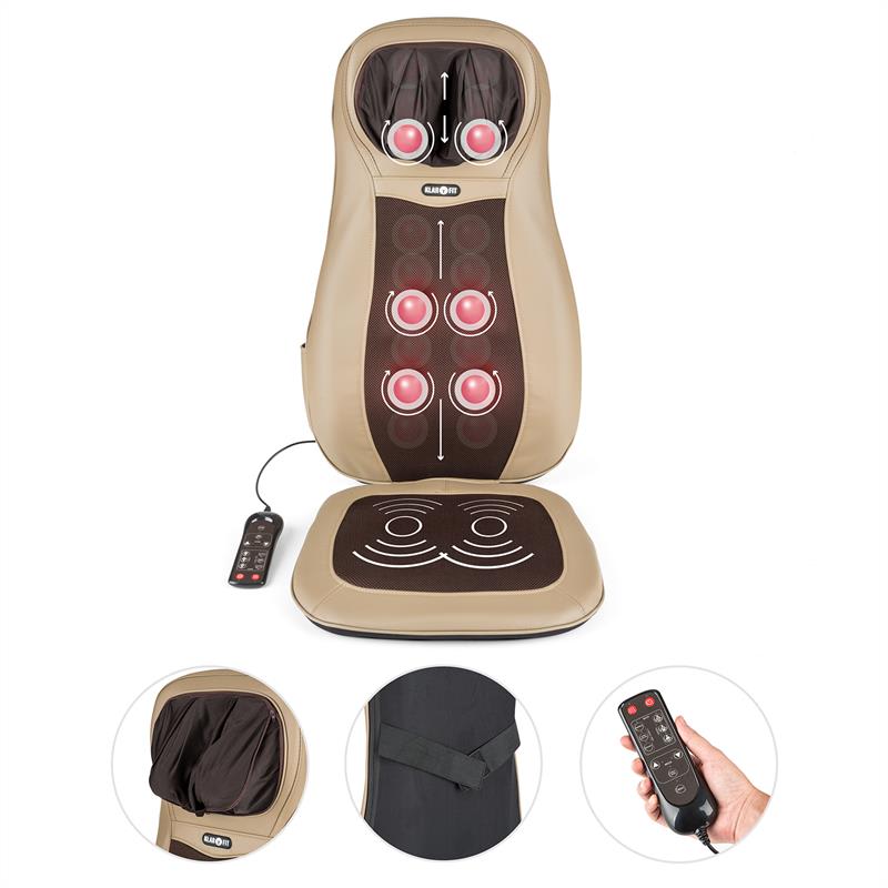 KLARFIT Nukuoro, hnedá, masážna podložka na sedenie, shiatsu masáž, 3 masážne zóny – Obrázok 2