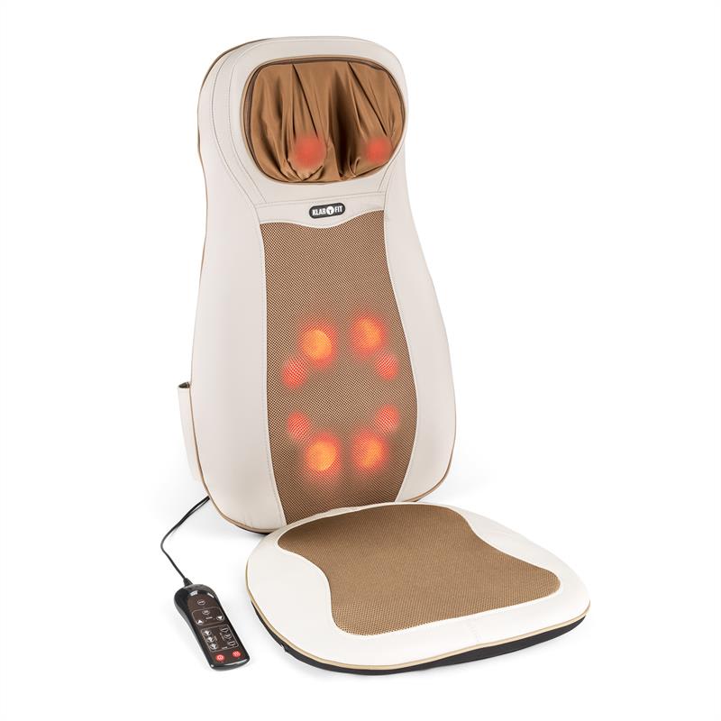 KLARFIT Niuwe, béžová, masážna podložka na sedenie, shiatsu masáž, 3 masážne zóny