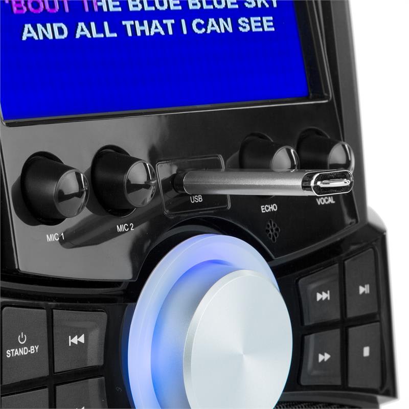Auna Stage Hero, karaoke systém, DVD, 7", TFT displej, 2 mikrofóny, 25 W, RMS – Obrázok 4