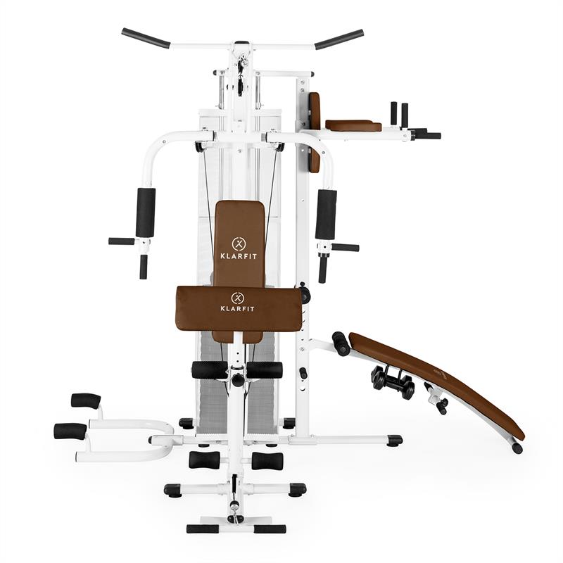 KLARFIT Ultimate Gym 5000, multifunkčná posilňovacia stanica, biela – Obrázok 3