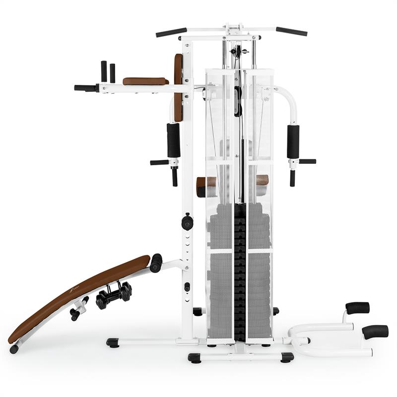 KLARFIT Ultimate Gym 5000, multifunkčná posilňovacia stanica, biela – Obrázok 5