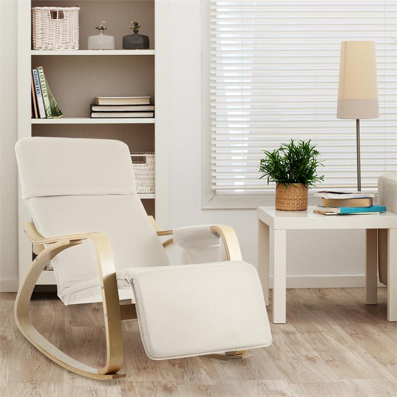 OneConcept Beutlin hojdacie kreslo 68x90x97 cm (ŠxVxH), breza, drevo, béžová – Obrázok 4