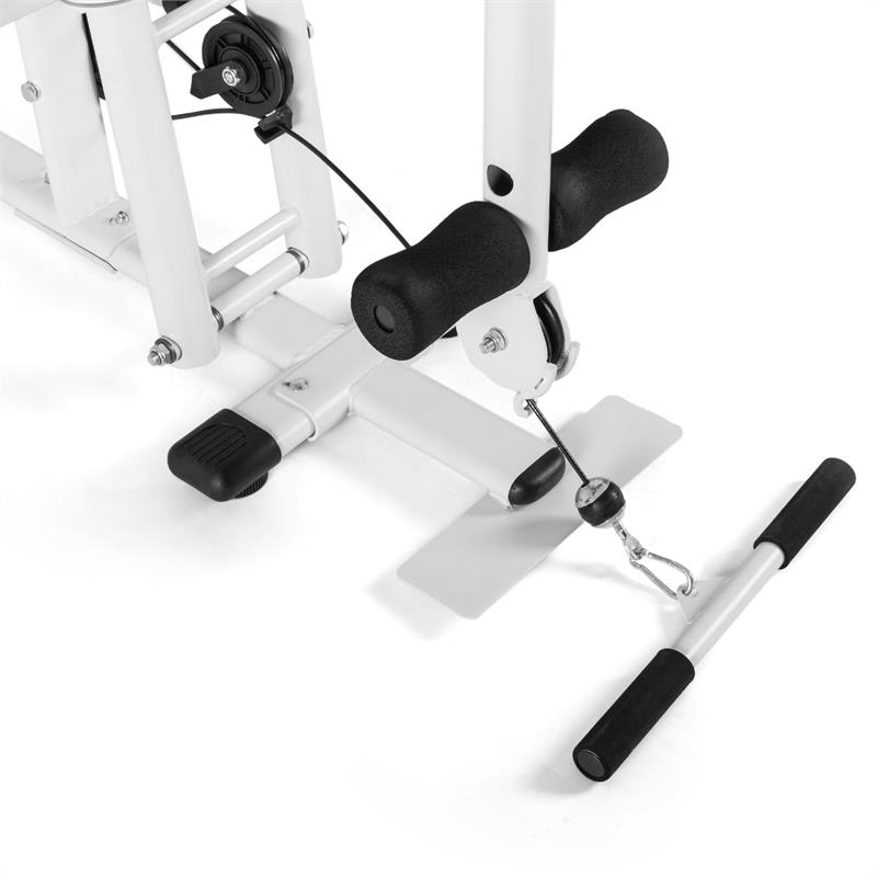 KLARFIT Ultimate Gym 3000, multifunkčná posilňovacia stanica, biela – Obrázok 3
