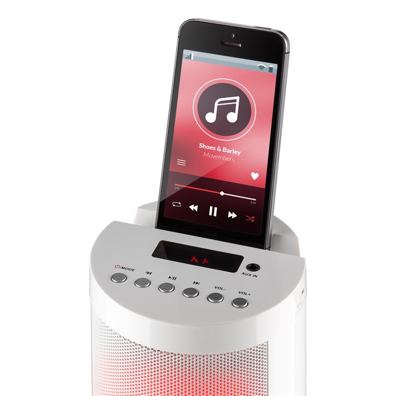 Auna Light Up, biely, vežový reproduktor, 14 W, bluetooth, LED, USB, FM, diaľkový ovládač – Obrázok 4