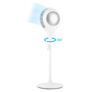 Klarstein Airflex 360°, stojanový ventilátor, senzor tela, 65 W, diaľkový ovládač, biely