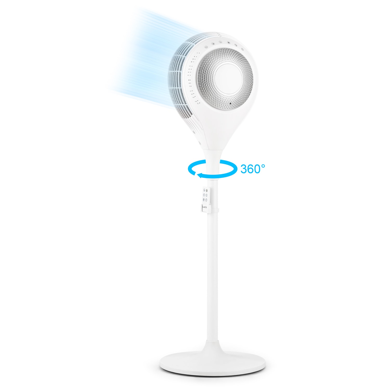 Klarstein Airflex 360°, stojanový ventilátor, senzor tela, 65 W, diaľkový ovládač, biely