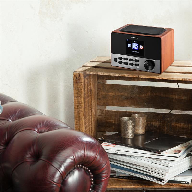Auna Connect 90 WD, internetové rádio, WLAN, AUX, 3,2" TFT farebný displej, linkový výstup – Obrázok 2