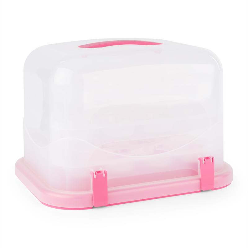 Klarstein Pinkkäppchen XL, ružový, box na koláč, držiak na muffiny, 36 ks, 34,5 x 25 x 25,5 cm – Obrázok 2
