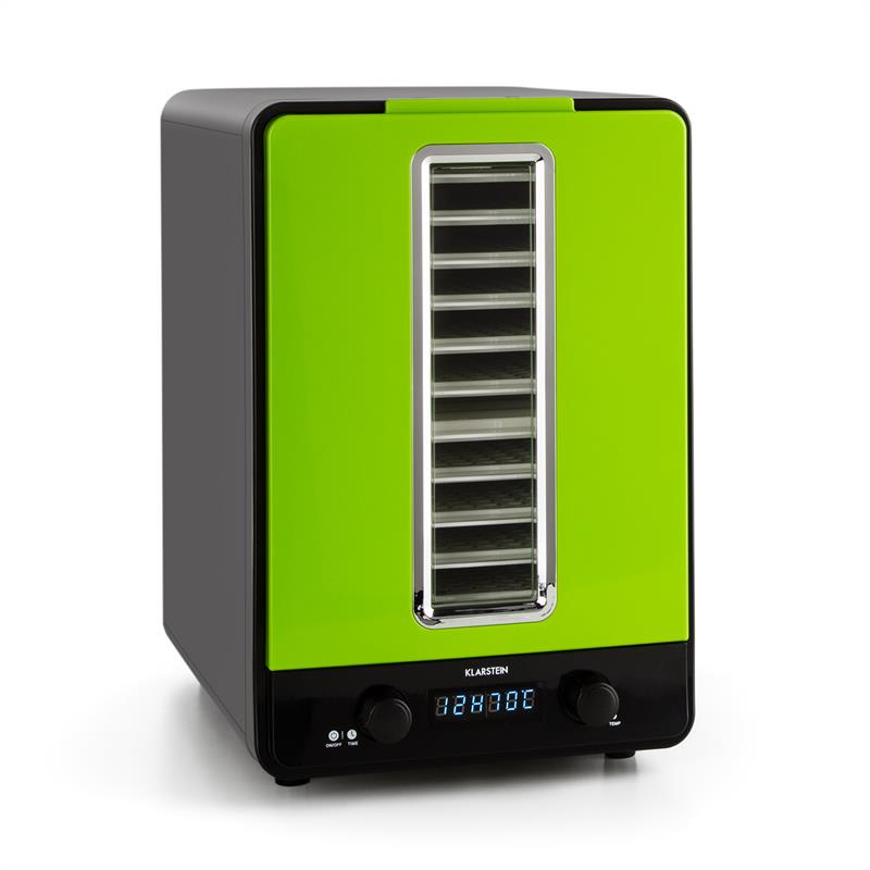 Klarstein Fruitcube, čierna/zelená, sušička, 550 W, 10 poschodí, dehydrátor – Obrázok 2
