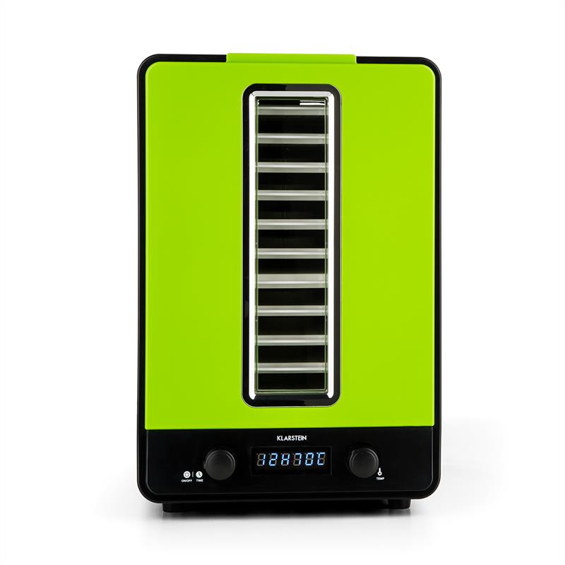 Klarstein Fruitcube, čierna/zelená, sušička, 550 W, 10 poschodí, dehydrátor – Obrázok 4