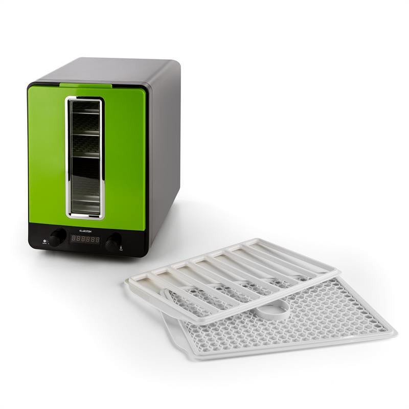 Klarstein Fruitcube, čierna/zelená, sušička, 550 W, 10 poschodí, dehydrátor – Obrázok 5