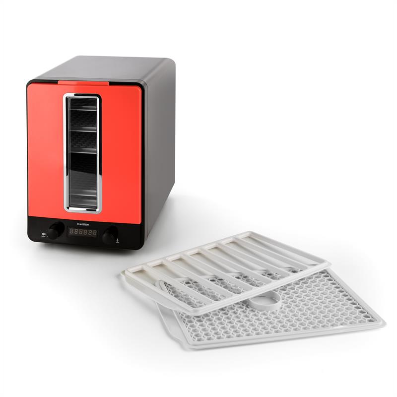 Klarstein Fruitcube, čierna/červená, sušička, 550 W, 10 poschodí, dehydrátor – Obrázok 5