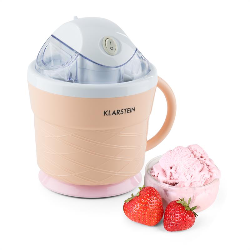 Klarstein IceIceBaby, krémovo oranžová, zariadenie na výrobu zmrzliny, 0,75 l, držadlo, 7,3-9,5 W