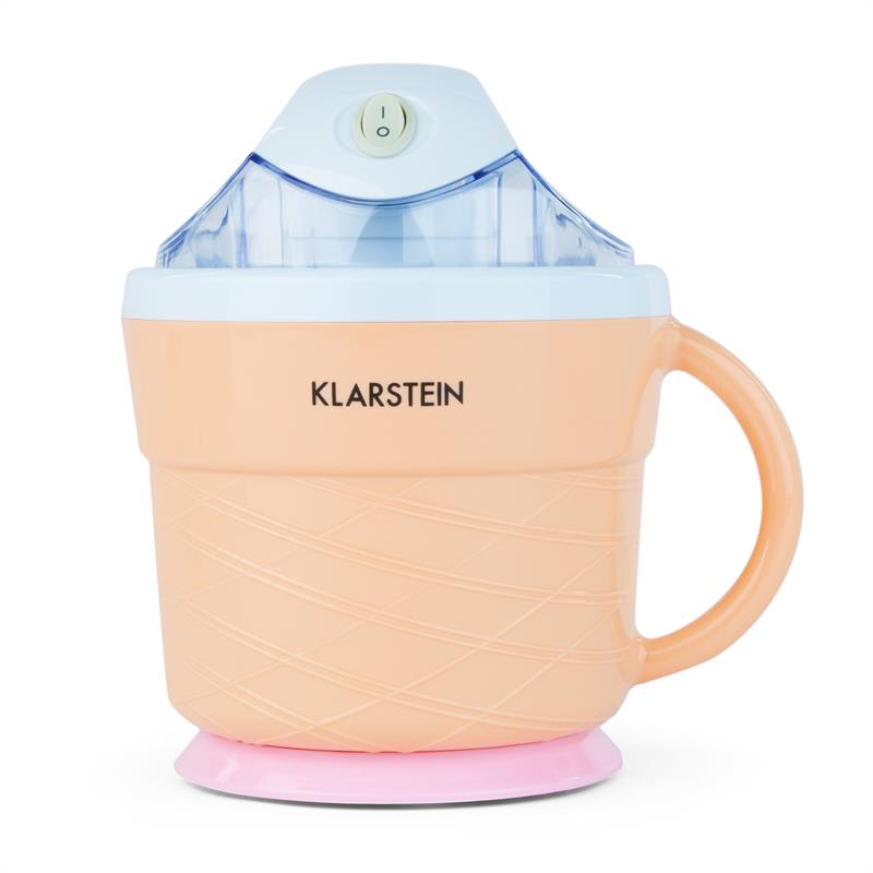 Klarstein IceIceBaby, krémovo oranžová, zariadenie na výrobu zmrzliny, 0,75 l, držadlo, 7,3-9,5 W – Obrázok 2
