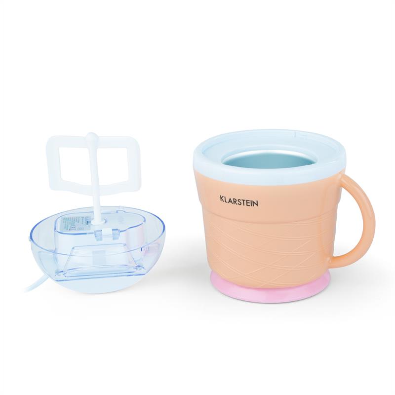Klarstein IceIceBaby, krémovo oranžová, zariadenie na výrobu zmrzliny, 0,75 l, držadlo, 7,3-9,5 W – Obrázok 3