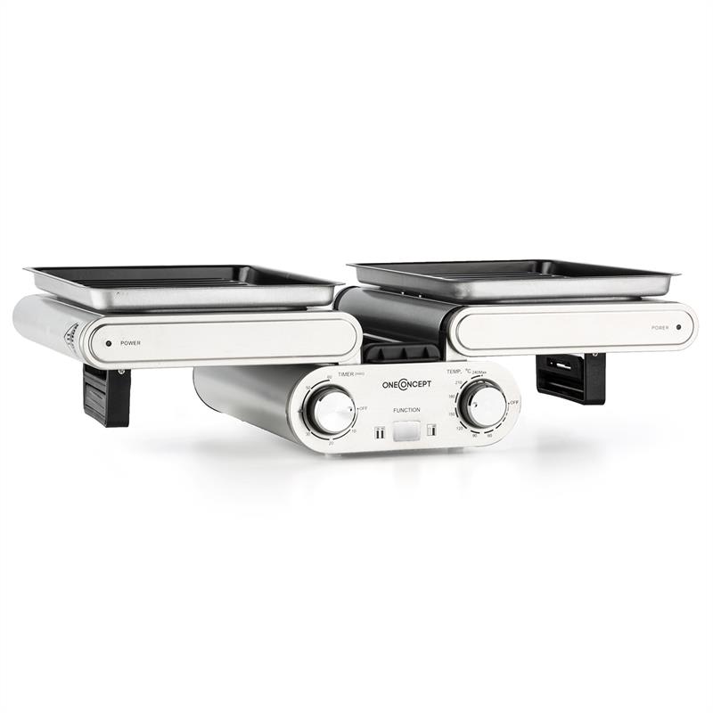 OneConcept Butterfly, multifunkčný gril, stolný gril, elektrický, 1200 W, 240 °C, časovač – Obrázok 2
