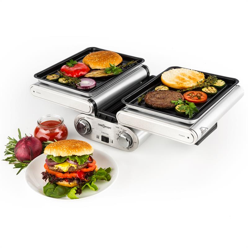 OneConcept Butterfly, multifunkčný gril, stolný gril, elektrický, 1200 W, 240 °C, časovač – Obrázok 3