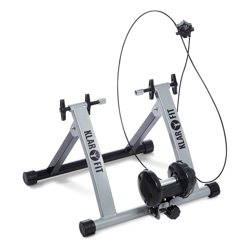 KLARFIT Tourek, strieborný, bicykel, rotopéd, domáci trenažér, 26/28 palcov, 100 kg, oceľ
