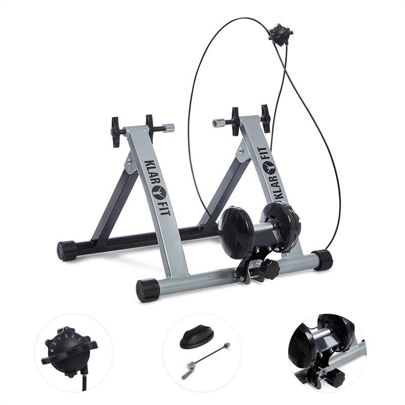 KLARFIT Tourek, strieborný, bicykel, rotopéd, domáci trenažér, 26/28 palcov, 100 kg, oceľ – Obrázok 3