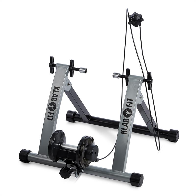 KLARFIT Tourek, strieborný, bicykel, rotopéd, domáci trenažér, 26/28 palcov, 100 kg, oceľ – Obrázok 5