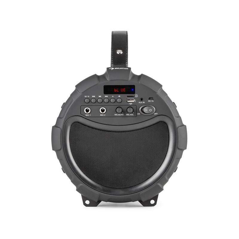 Auna Dr. Bang LED, čierny, 2.1-BT-reproduktor, 20 W, RMS, USB, mikro SD, UKW, AUX, akumulátor, LED – Obrázok 4