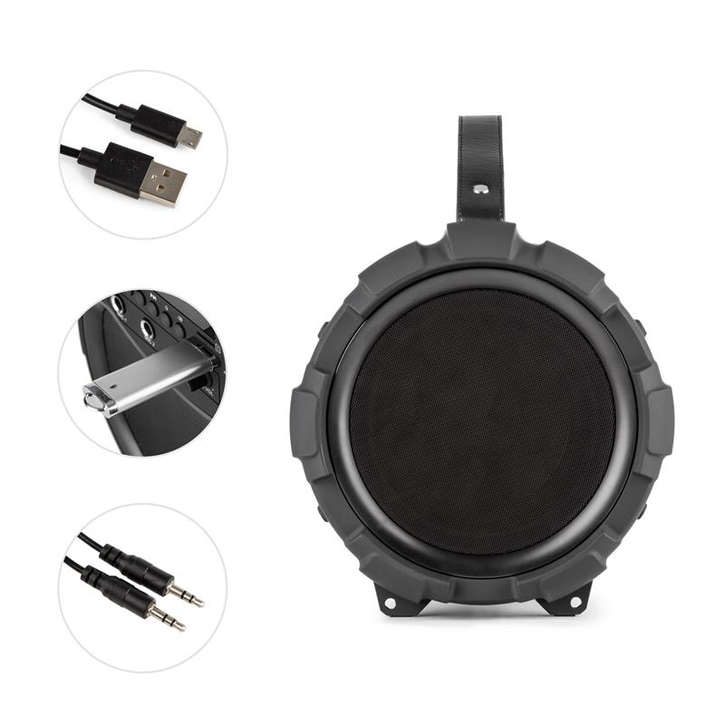 Auna Dr. Bang LED, čierny, 2.1-BT-reproduktor, 20 W, RMS, USB, mikro SD, UKW, AUX, akumulátor, LED – Obrázok 5