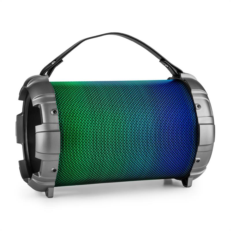Auna Dr. Bang LED, metalíza, 2.1-BT-reproduktor, 20 W, RMS, USB, UKW, mikro SD, AUX, akumulátor, LED