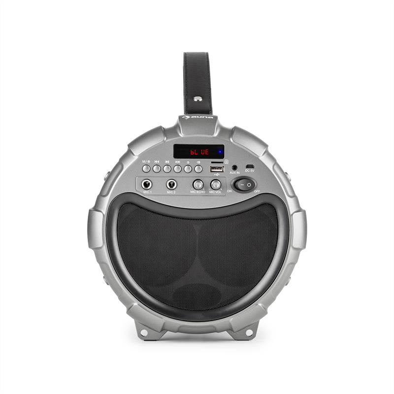 Auna Dr. Bang LED, metalíza, 2.1-BT-reproduktor, 20 W, RMS, USB, UKW, mikro SD, AUX, akumulátor, LED – Obrázok 4