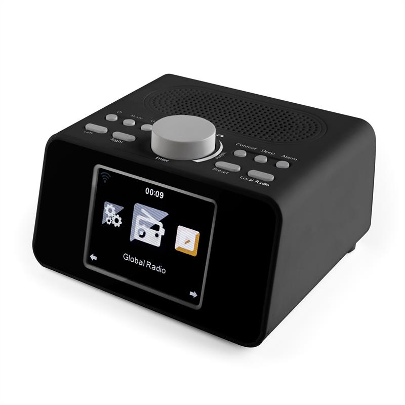 Auna i-snooze, čierne, internetové rádio, rádiobudík, WLAN, USB, 3,2" TFT farebný displej – Obrázok 4