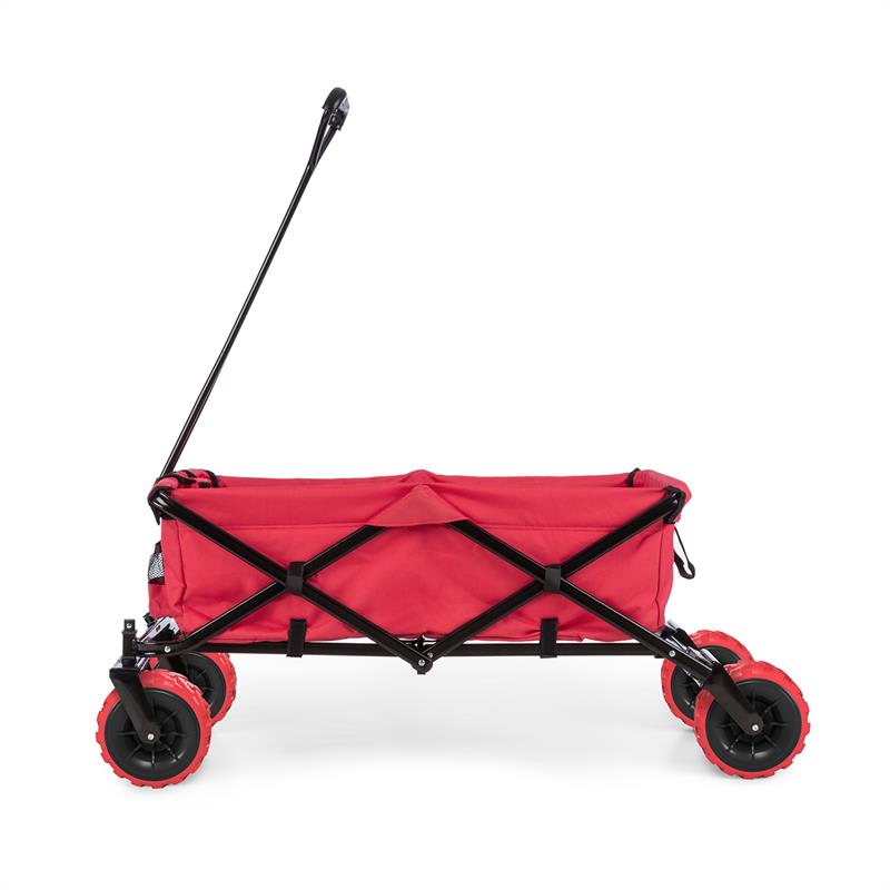 Waldbeck Red Devil, ručný vozík, skladací, 68 kg, bočné vrecká, červený – Obrázok 3