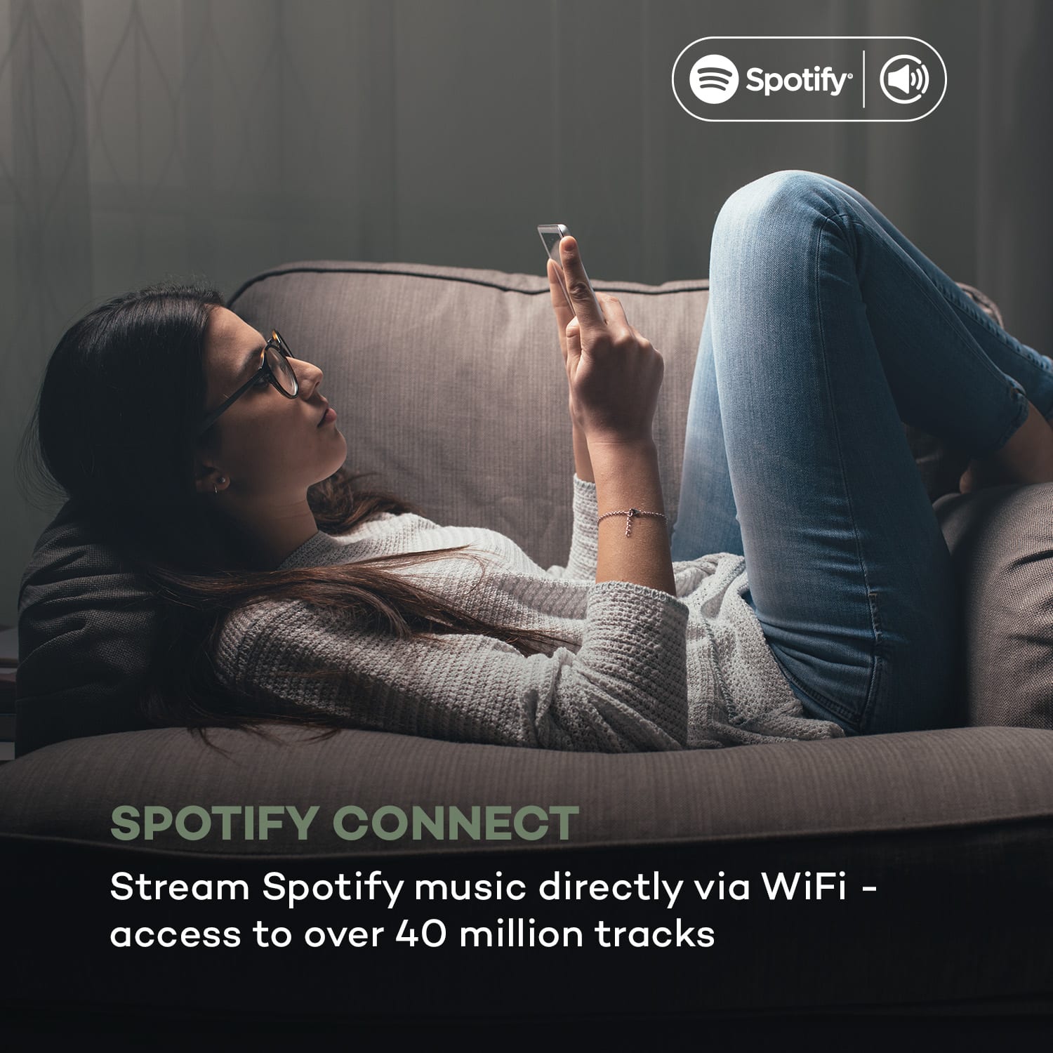 Auna Connect CD Internetradio Mediaplayer internetrádio Spotify Connect BT App Control, čierna farba – Obrázok 3