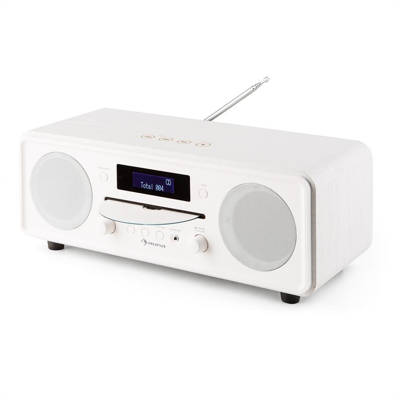Auna Melodia CD, biele, DAB+/FM stolové rádio, CD prehrávač, bluetooth, alarm, opakované budenie – Obrázok 4