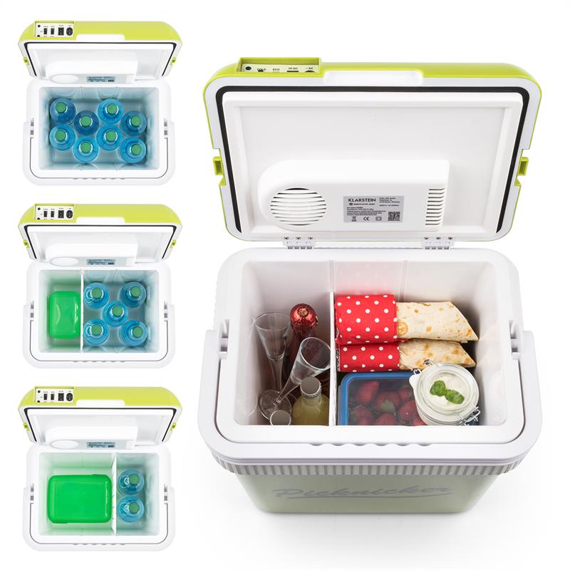 Klarstein Big Picknicker, termo chladiaci box, A++, AC/DC, auto, 24 l, zelený – Obrázok 4