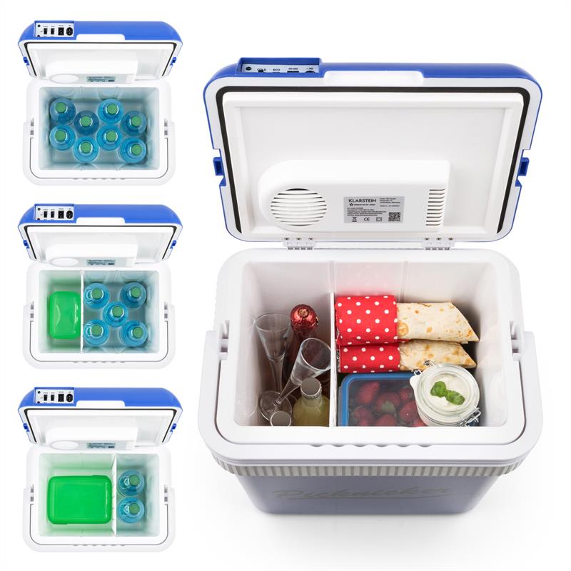 Klarstein Big Picknicker, termo chladiaci box, A++, AC/DC, auto, 24 l, modrý – Obrázok 4