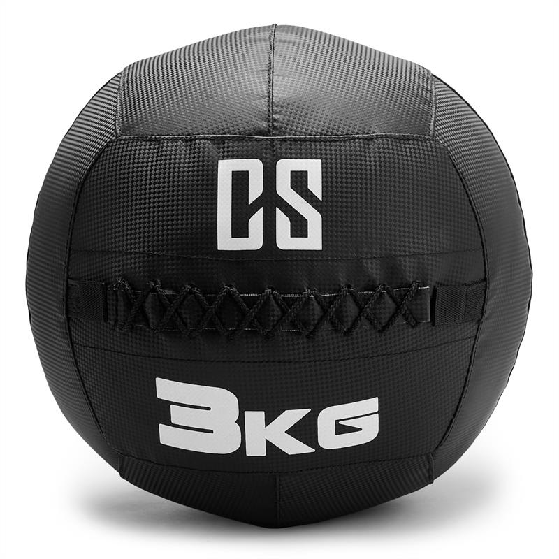 Capital Sports Bravor Wall Ball medicinbal PVC dvojité švy 3kg čierna farba – Obrázok 2