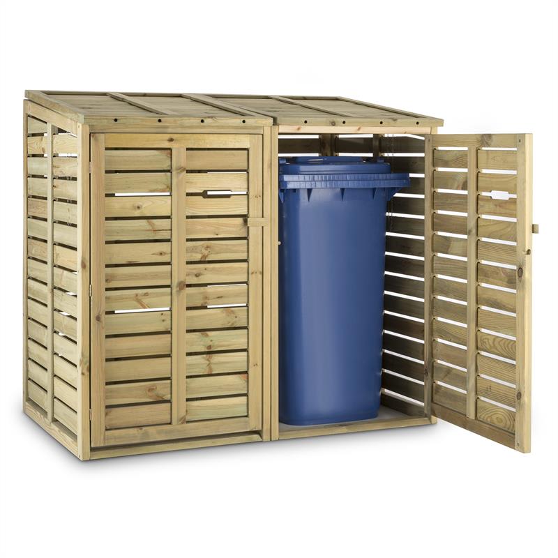 Waldbeck Ordnungshüter 2T, box na smetné koše, 145 x 130 x 87 cm (Š x V x H), 2 koše, FSC borovica – Obrázok 2